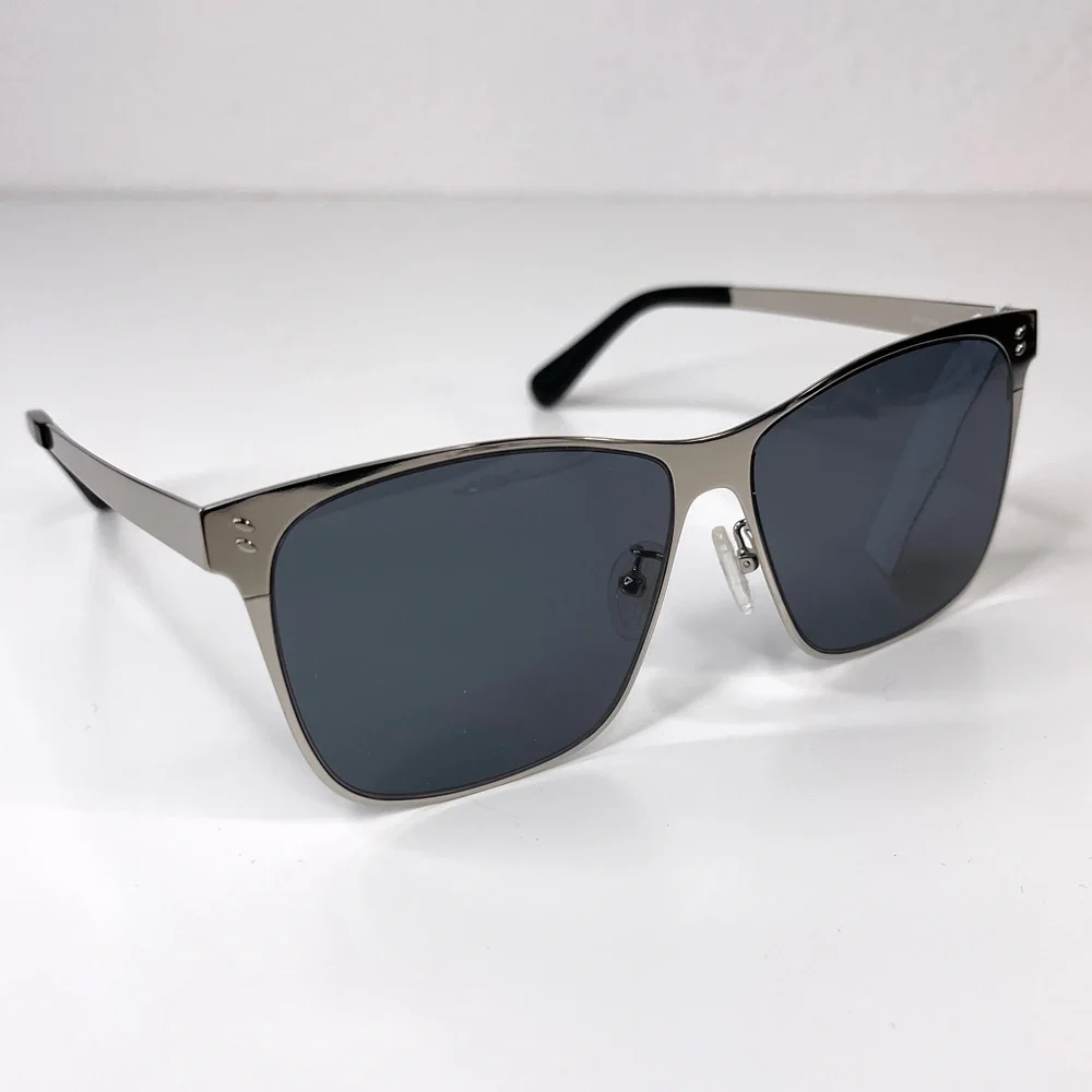 STELLA MCCARTNEY Brushed Silver Frame NEW Gray Gradient Lens Sunglasses